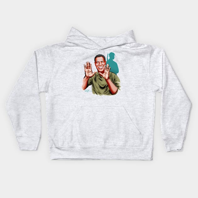 Denzel Washington - An illustration by Paul Cemmick Kids Hoodie by PLAYDIGITAL2020